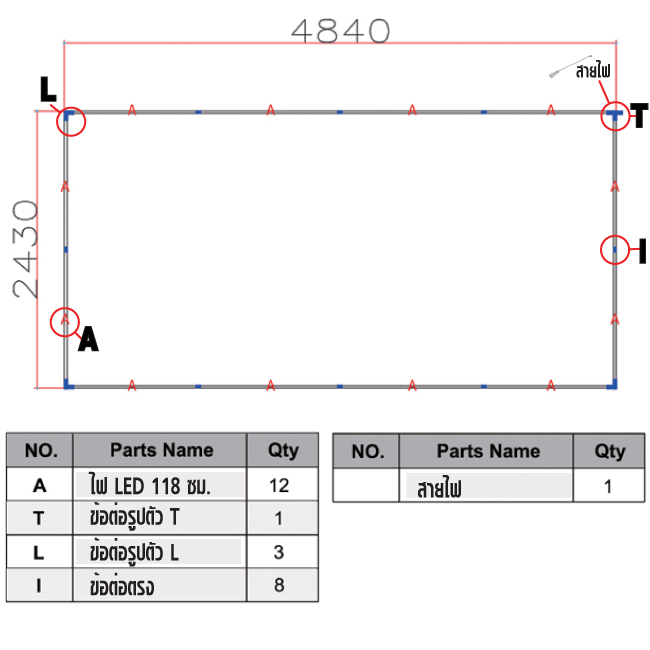 ไฟ LED คาร์แคร์ TOPSUN ชุดที่ 19